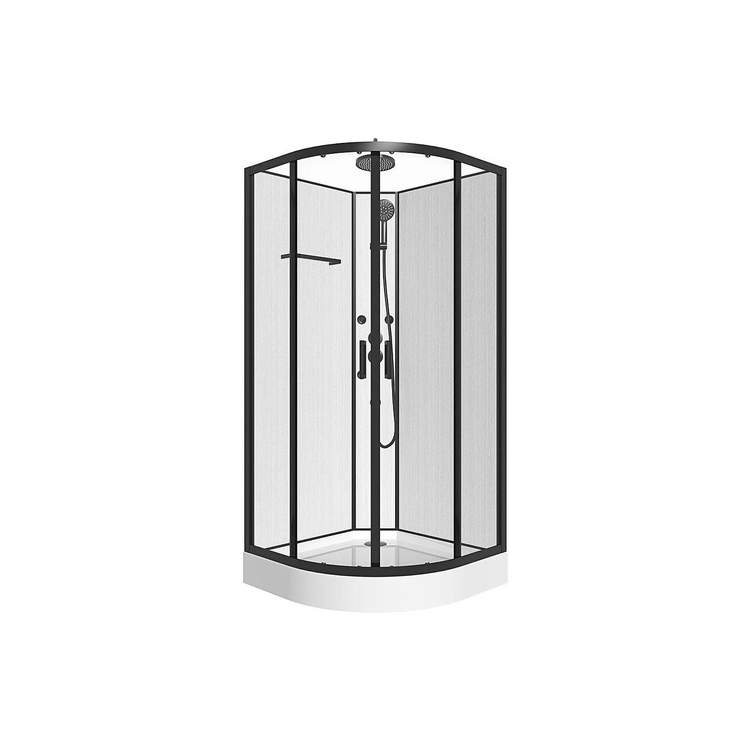 Vente-unique Duschkabine Zalifa Schwarz  Weiß 80 cm
