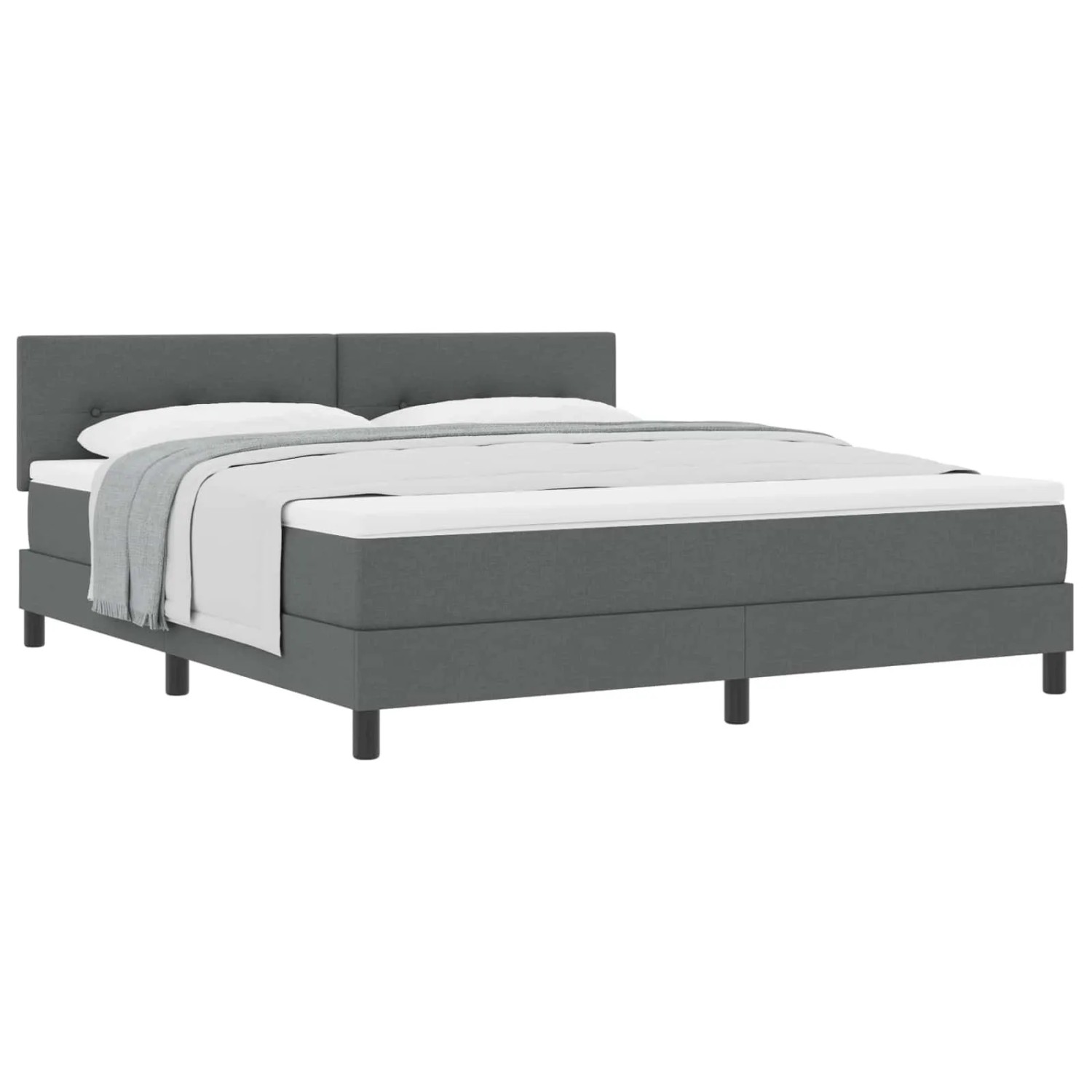vidaXL Boxspringbett mit Matratze Dunkelgrau 180 x 200 cm Stoff 3338707