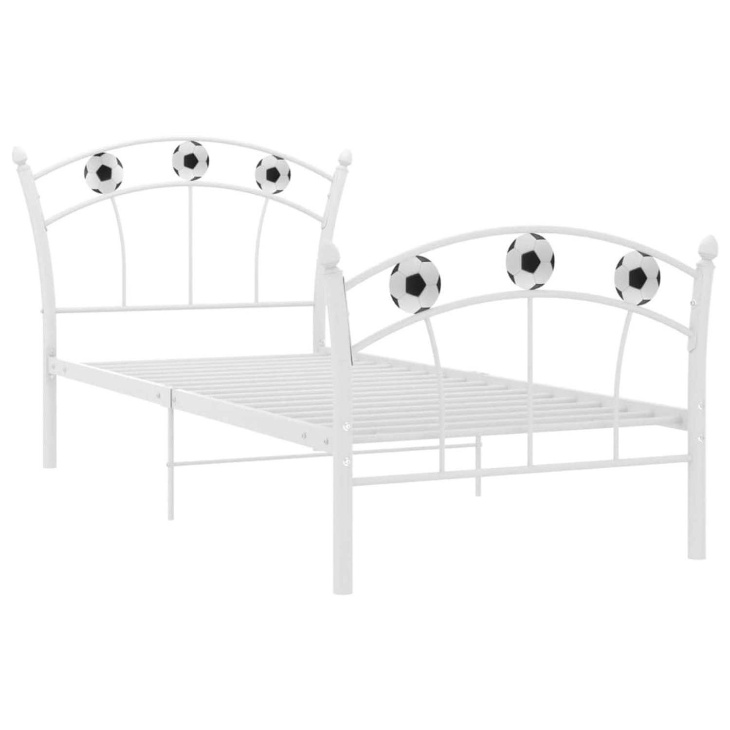 Einzelbett Mit Fußball-design Weiß Metall 90x200 Cm günstig online kaufen