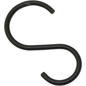 Schwarzer Gardinia S-Haken (Ø 25mm) für Stilgarnituren im Industrial Design.