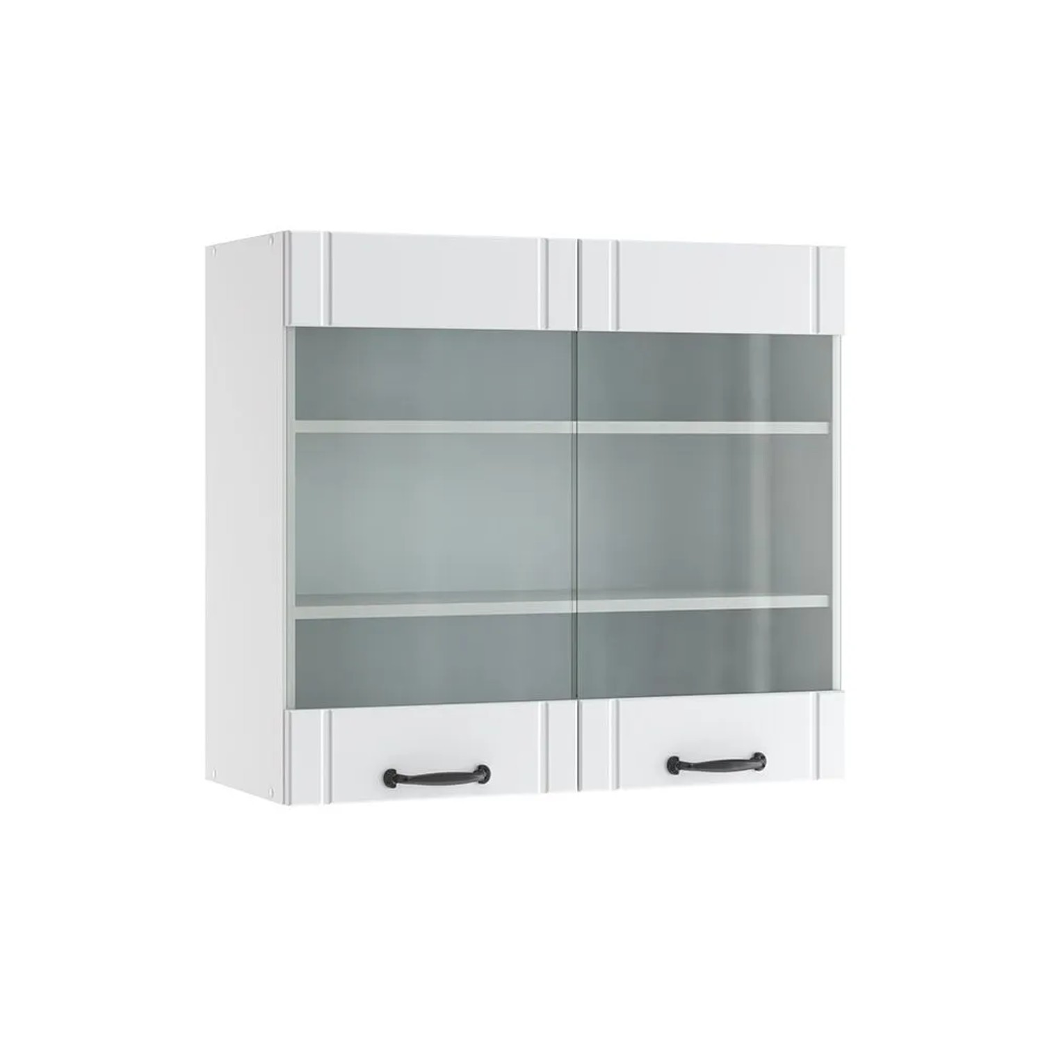 Vicco Küchenglasschrank Fame-Line Glashängeschrank Weiß Landhaus Weiß 80 cm