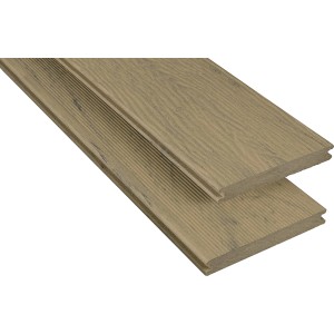 Kovalex WPC Terrassendiele in Samtesche mit Struktur, Ansicht von zwei Dielen.