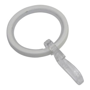 Schöner Wohnen Gardinenring, weiß-matt, mit Gleiteinlage und Faltenlegehaken.