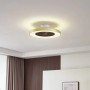 Moderner LED Deckenventilator Teleo in Gold/Messing mit Lampe für Wohnzimmer.