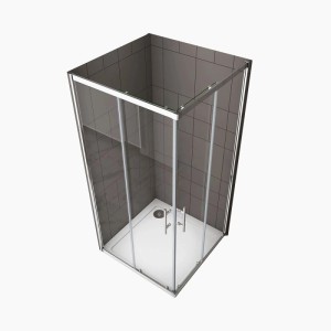 Duschparadies Duschkabinen Eckeinstieg Schiebetür 80 x 80 x 185cm Duschtür 5mm Sicherheitsglas Dusche ECK Duschabtrennung