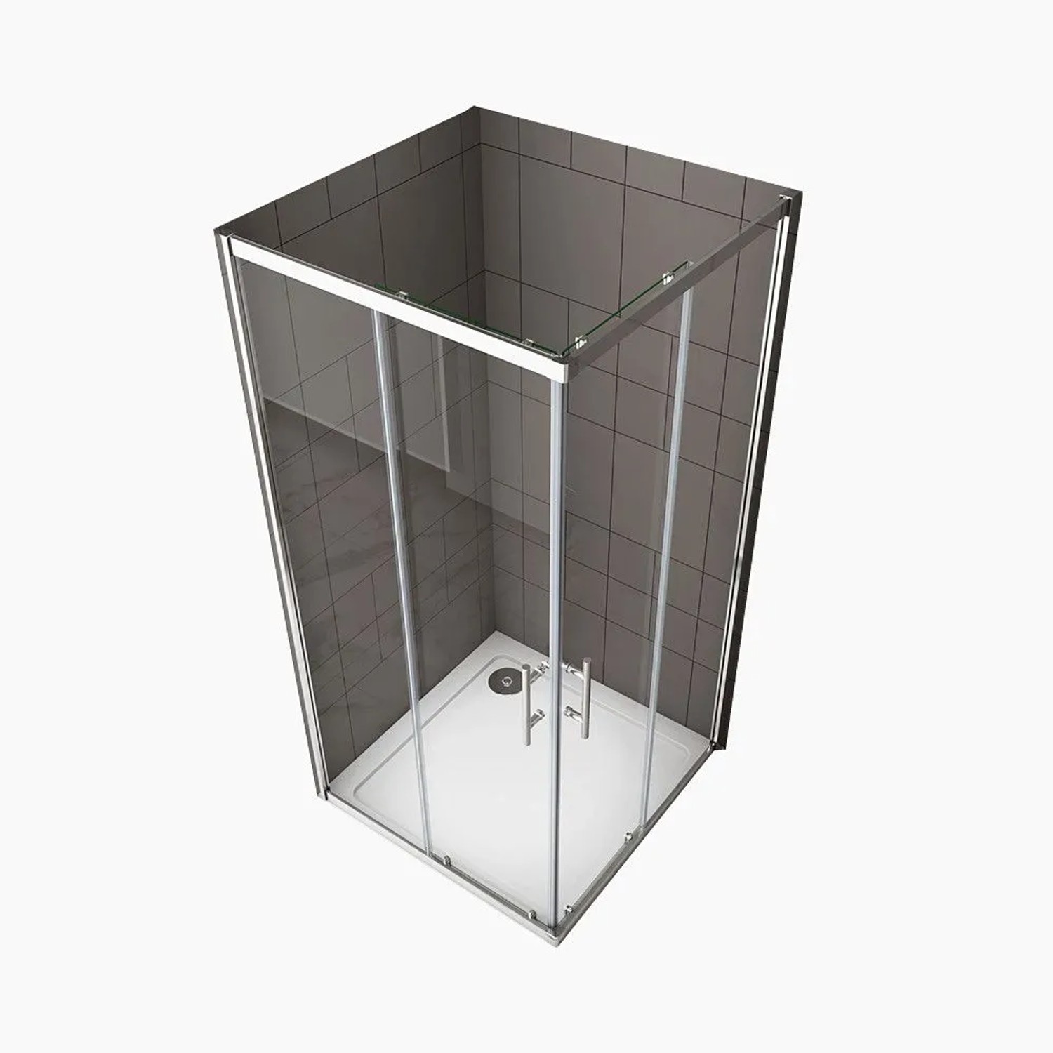 Duschparadies Duschkabinen Eckeinstieg Schiebetür 80 x 80 x 185cm Duschtür 5mm Sicherheitsglas Dusche ECK Duschabtrennung