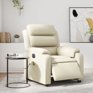 vidaXL Massagesessel Elektrisch Creme Kunstleder 3205036