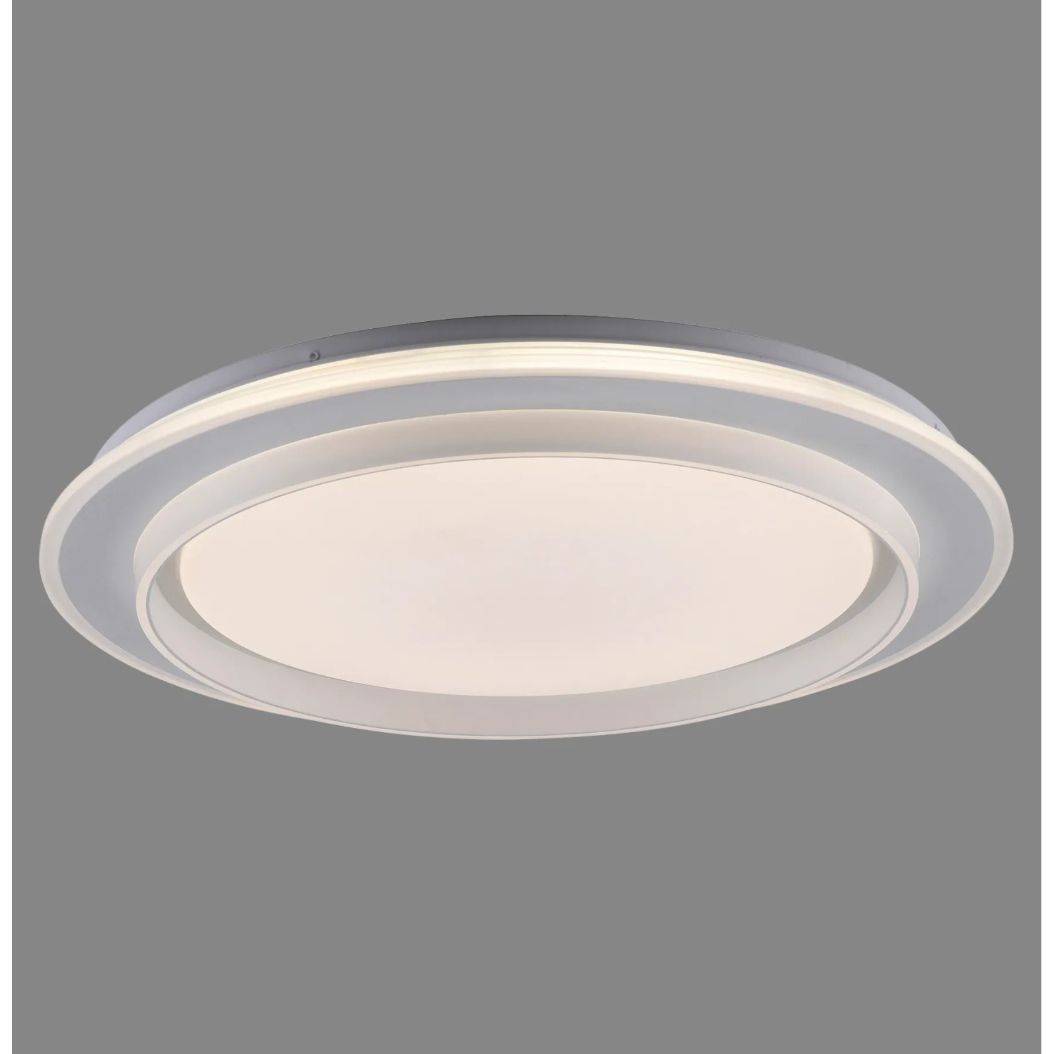 Weiße LED-Deckenleuchte Lago, Ø 50cm, mit CCT-Farbsteuerung für variable Lichtfarbe.