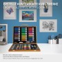 ECD Germany Malkoffer, 150-teilig, mit Stiften, Farben und Zubehör im Holzkoffer.