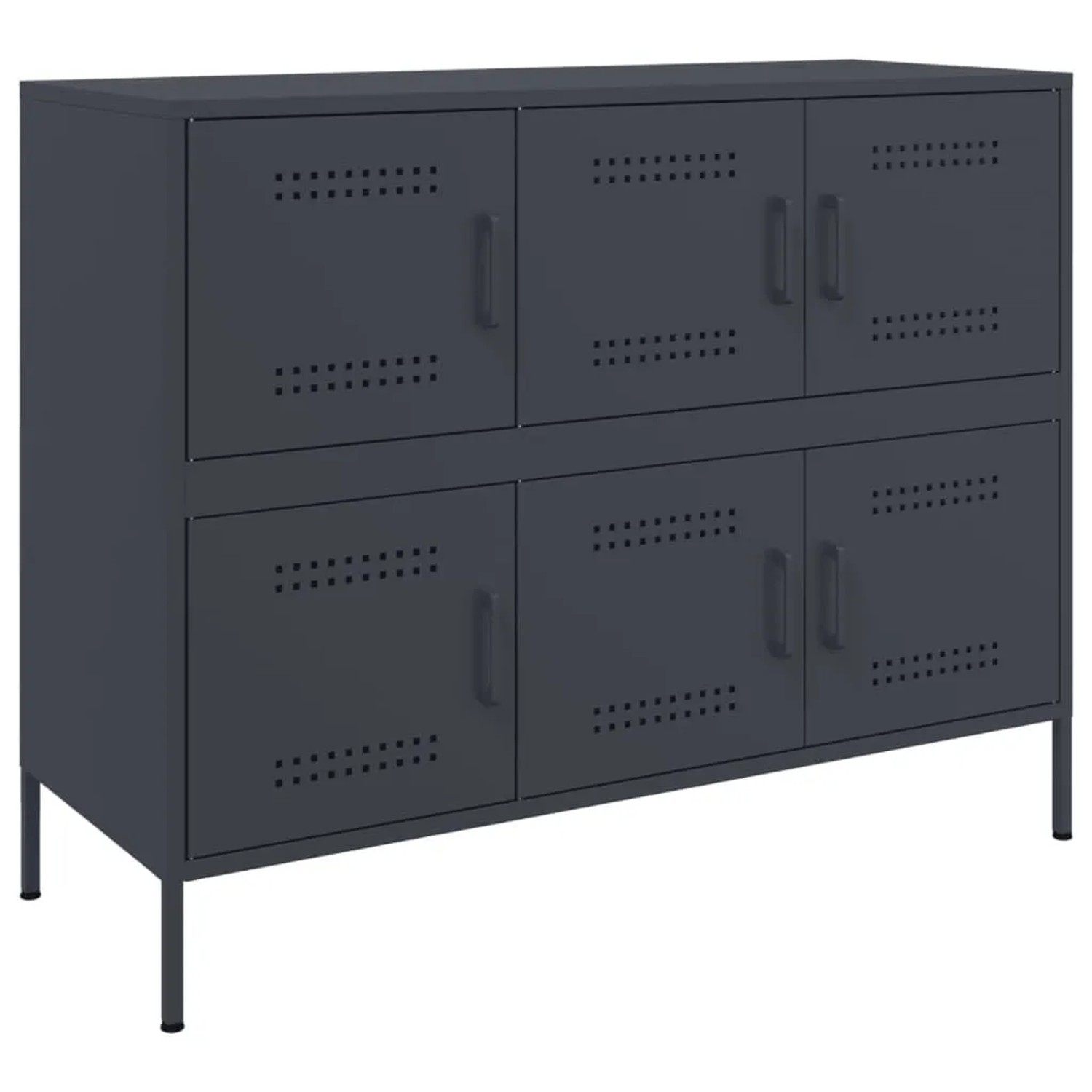 vidaXL Sideboard Anthrazit 100,5x39x79 cm Stahl 843098