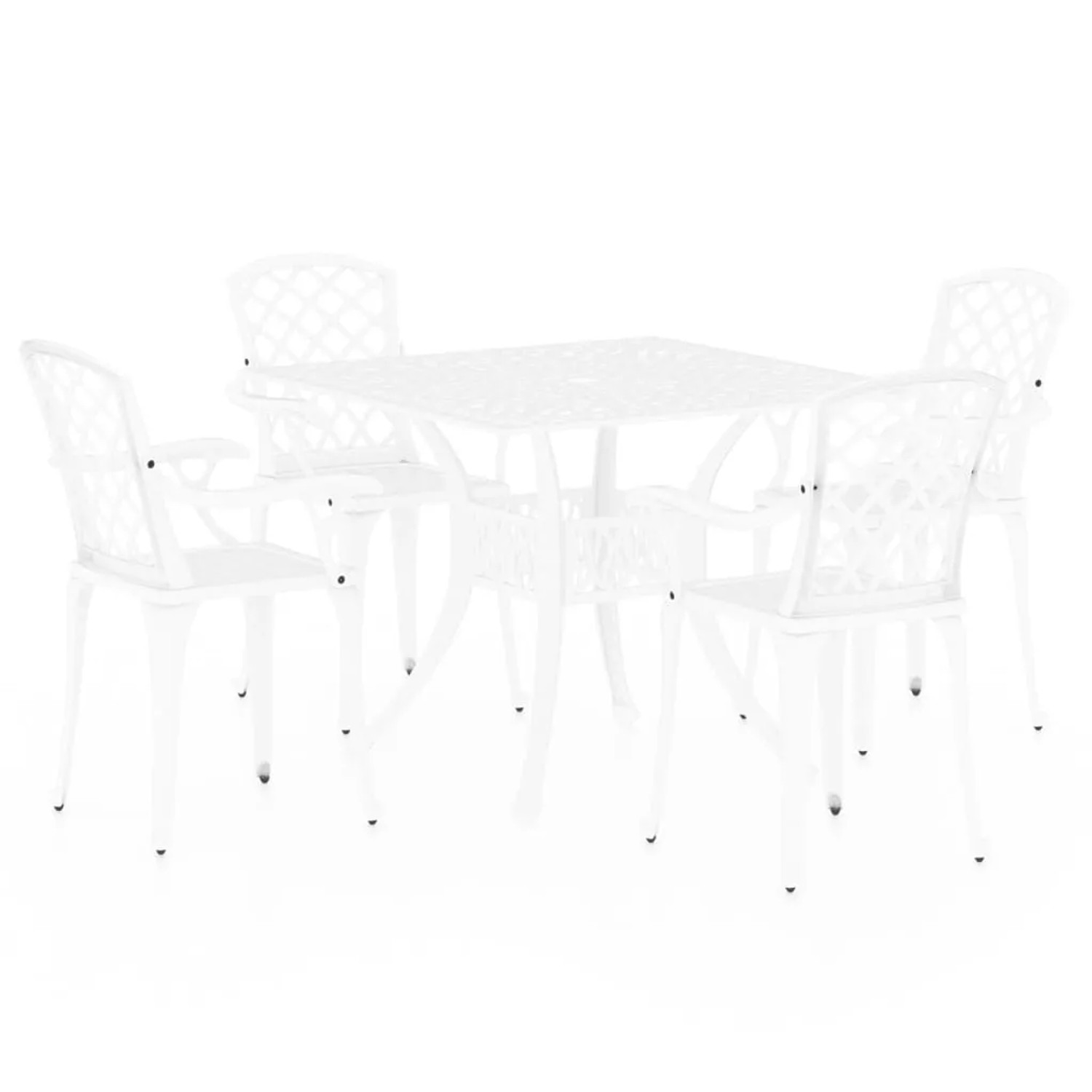vidaXL 5-Tlg Bistro-Set Aluminiumguss Weiß 3070615