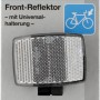 Fischer Fahrrad-Frontreflektor zur Vorbaubefestigung, weiße Reflektorfläche.