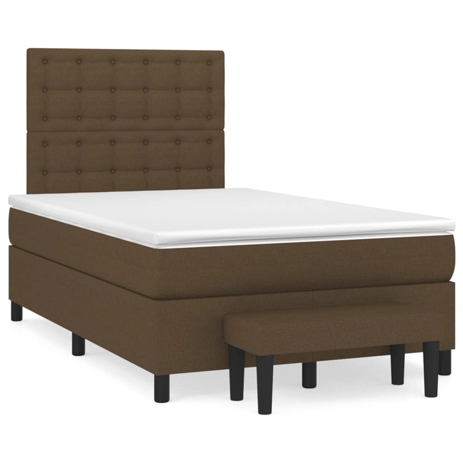 vidaXL Boxspringbett mit Matratze Dunkelbraun 120x200 cm Stoff1359022 günstig online kaufen
