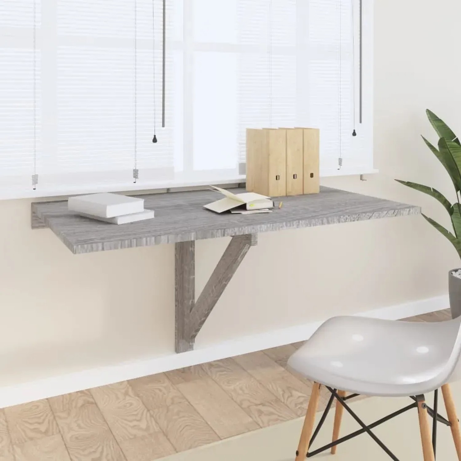 vidaXL Wand-Klapptisch Grau Sonoma, platzsparender Tisch aus Holzwerkstoff.