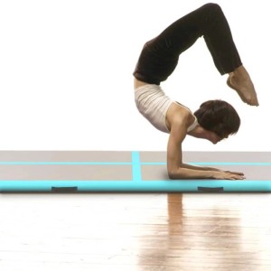 vidaXL Aufblasbare Gymnastikmatte mit Pumpe 400x100x10 cm PVC Grün 91917