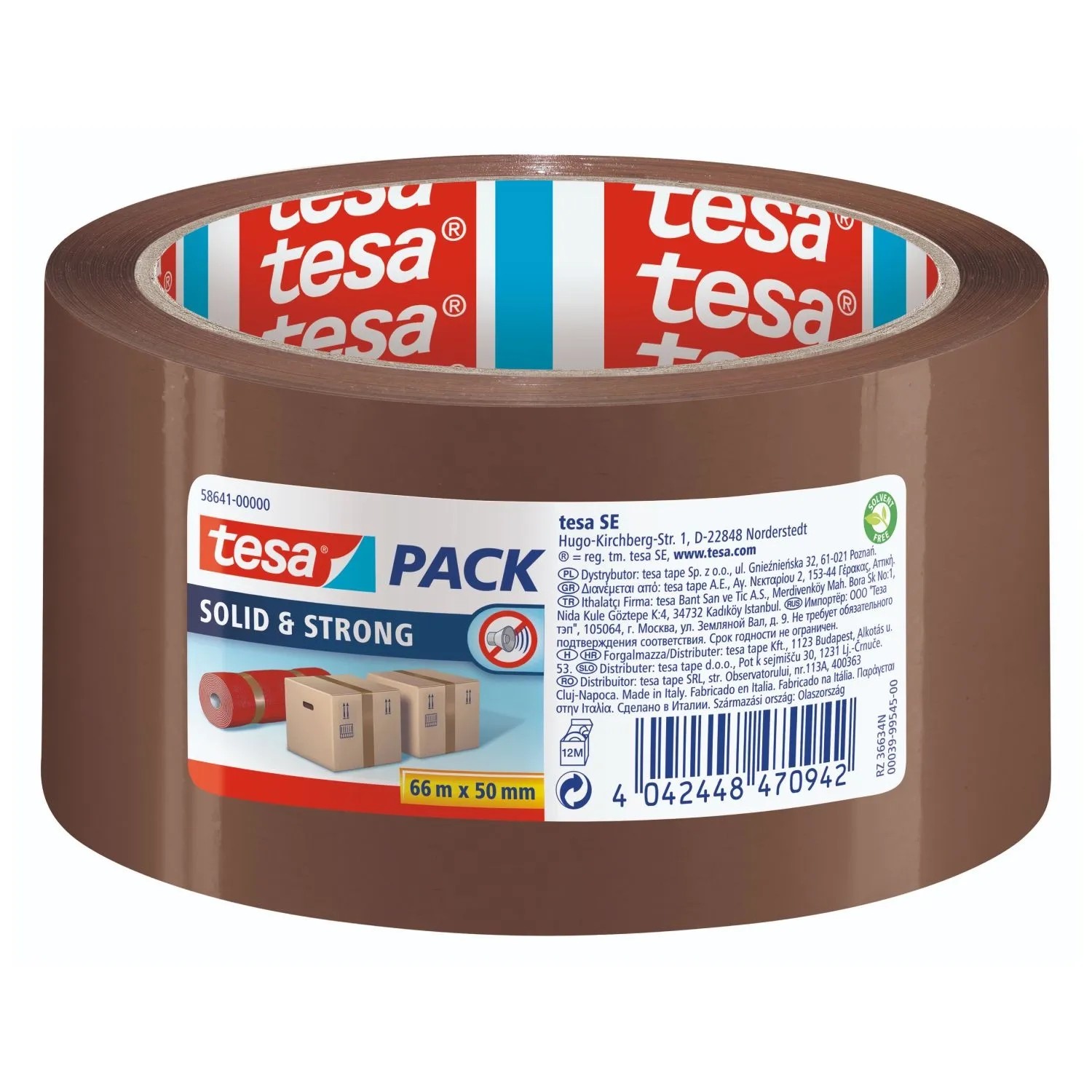 Tesa SOLID & STRONG 58641-00000-00 Packband tesapack® Braun (L x B) 66 m x 50 mm 1 St.