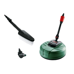 Zubehörset für Bosch Universal Aquatak 125 Hochdruckreiniger: Terrassenreiniger, Bürste, 90° Düse.