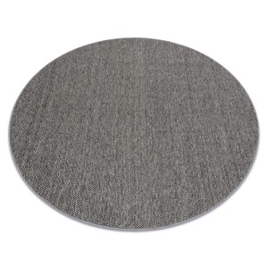 Runder RugsX Teppich Casablanca Loom in Grau, 100cm, aus Polypropylen mit Schlingenflorstruktur.