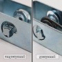 Aquagart Drahtspanner im Detail: ungespannt und gespannt. Zubehör für Zaunbau.