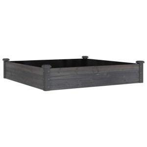 vidaXL Hochbeet mit Einsatz Grau 120x120x25 cm Massivholz Tanne 364294