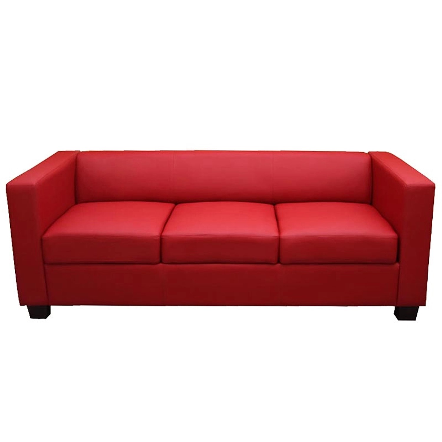 MCW 3er Sofa Lille Kunstleder Rot günstig online kaufen