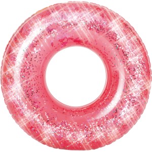 Glitzernder Schwimmring in Rosa, Ø 79 cm, für Badespaß im Pool oder See.