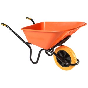 Haemmerlin Schubkarre Crusader, 120 l, orange Verbundstoff-Mulde, PU-Rad, Baugerät.