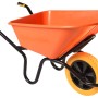 Haemmerlin Schubkarre Crusader, 120 l, orange Verbundstoff-Mulde, PU-Rad, Baugerät.