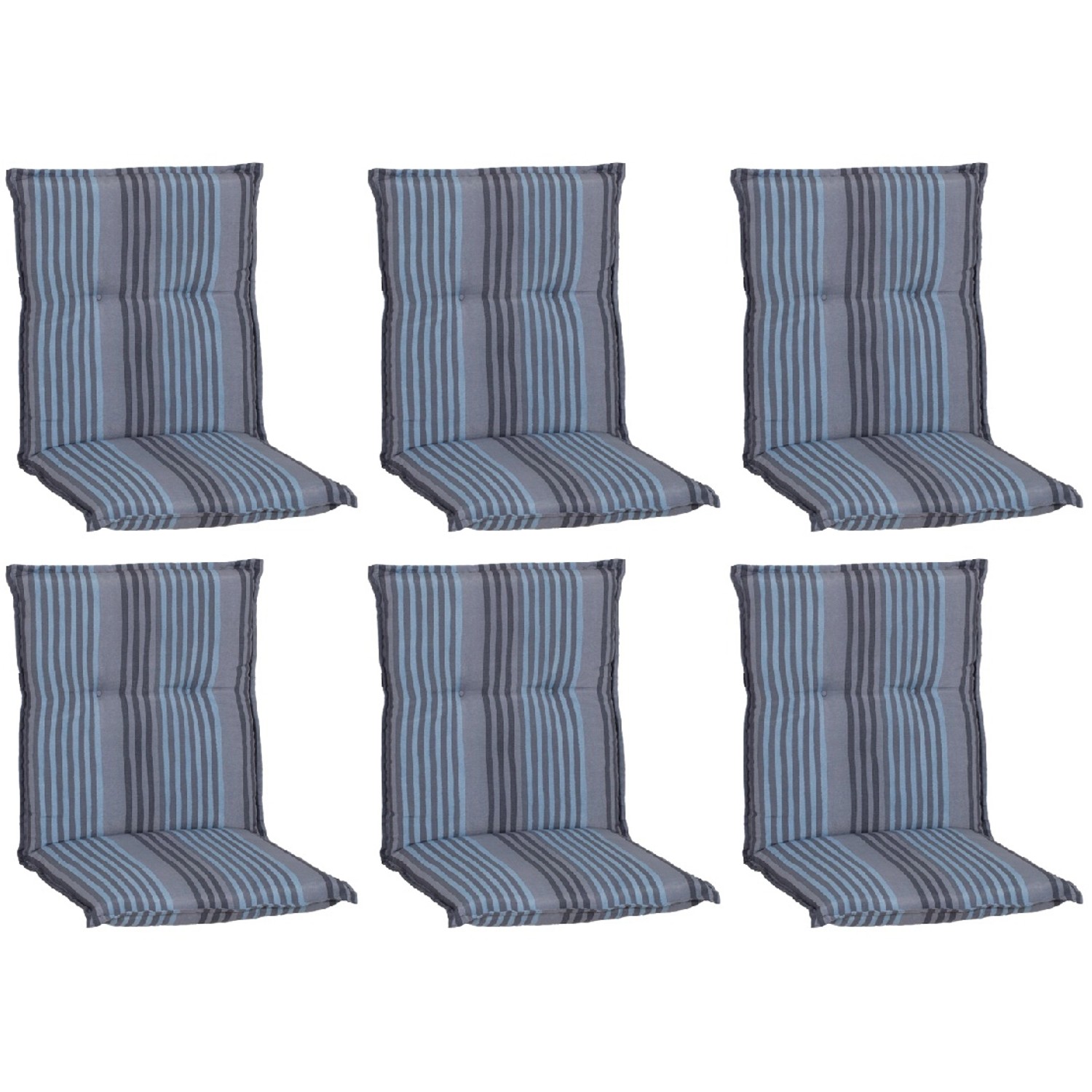 Beo Sitzauflage Niedriglehner Tissa 6er Set Blau-Grau günstig online kaufen