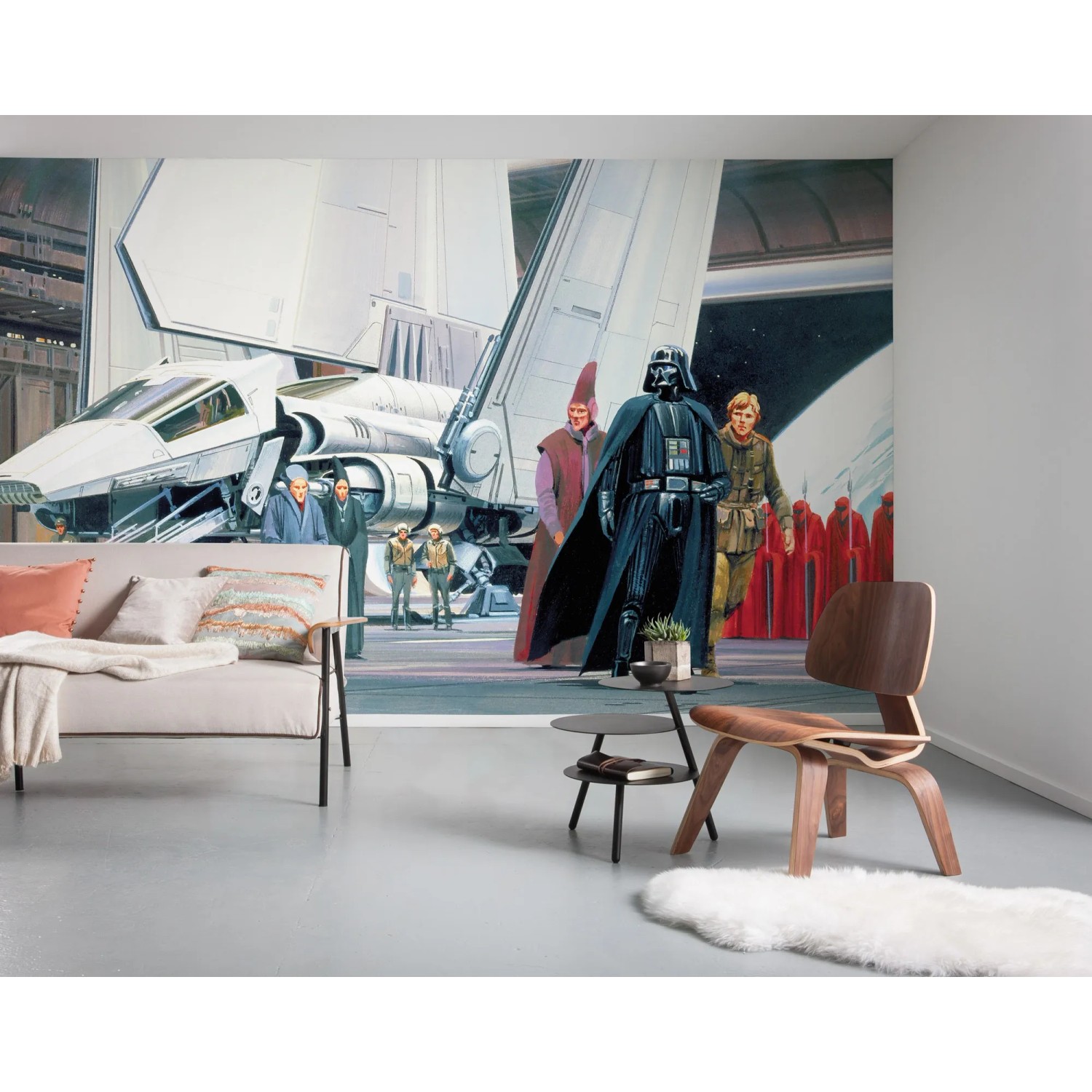 Komar Vlies Fototapete Star Wars Classic mit Todesstern Shuttle, 500x250cm.