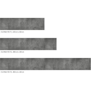 Myspotti Küchenrückwandfolie Concrete Black in verschiedenen Längen.