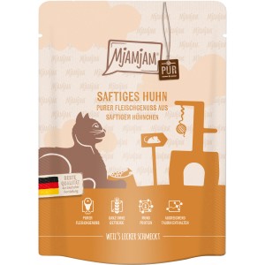 MjAMjAM Katzen-Nassfutter Saftiges Hühnchen pur, 300g. Alleinfutter mit 100% Hühnchenfleisch.