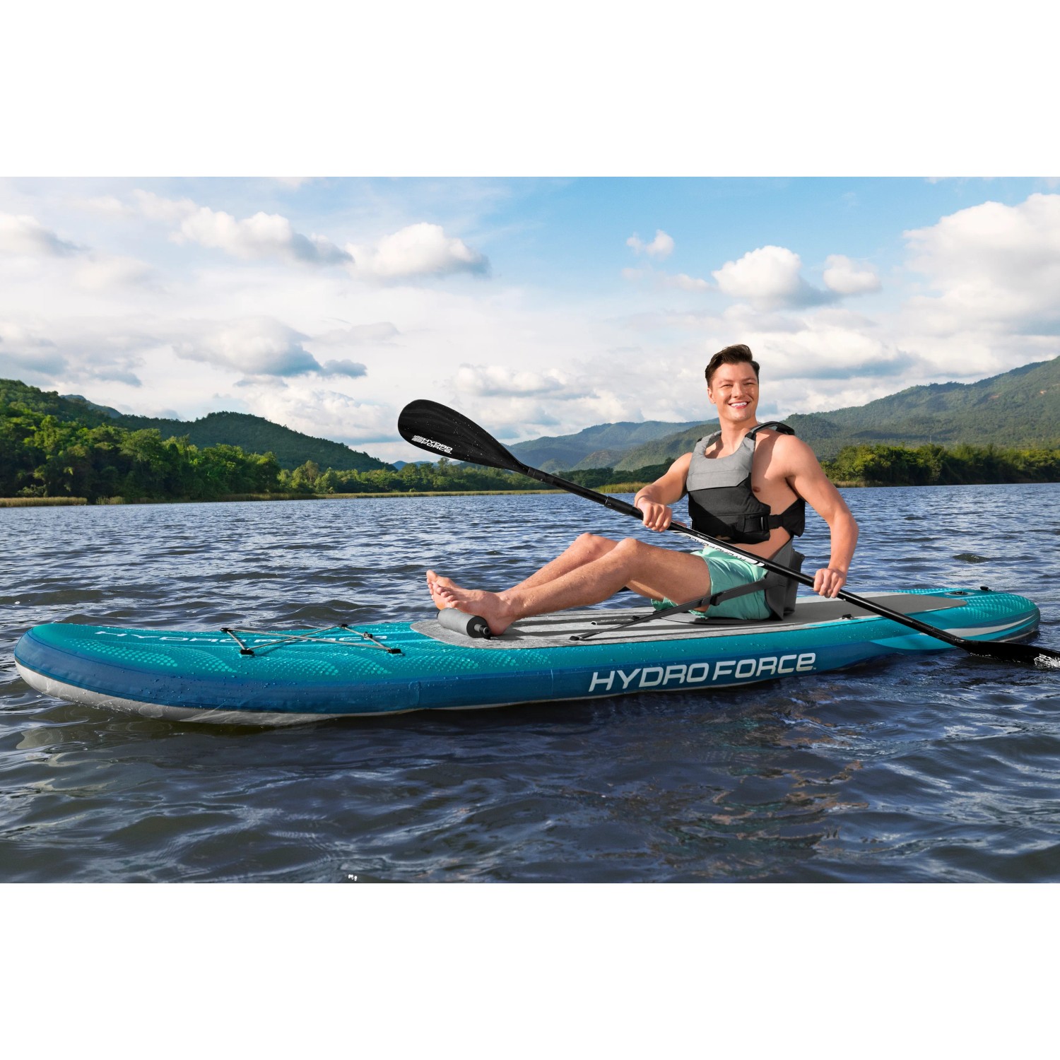 Bestway SUP Board Aqua Drifter mit Sitz: Allround Stand Up Paddle Board Set für entspannte Paddeltouren.