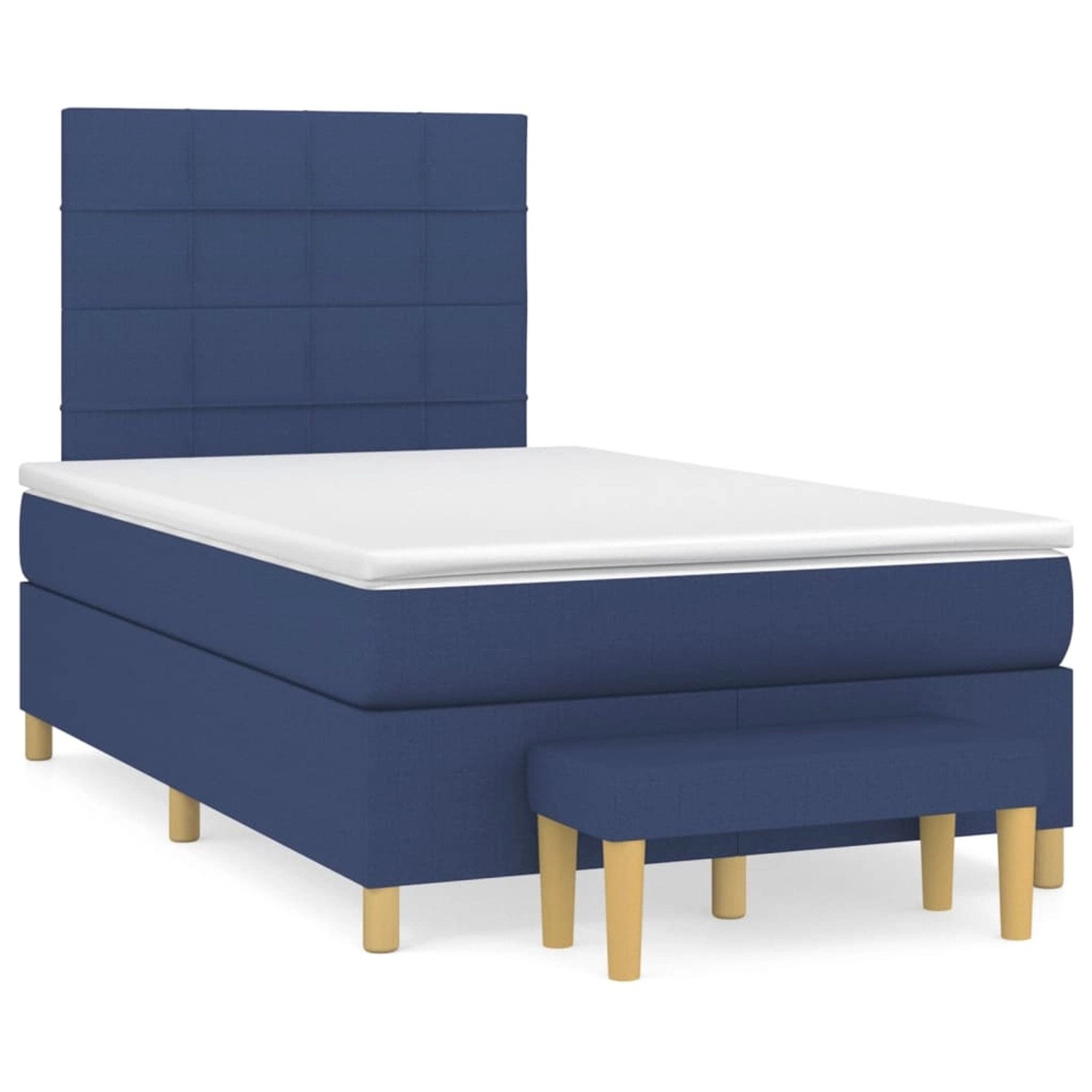 vidaXL Boxspringbett mit Matratze Blau 120x200 cm Stoff1393127 günstig online kaufen