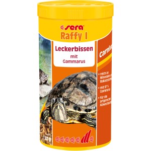 Sera Reptilienfutter Raffy I Nature, 1000ml Dose mit Futter für Wasserschildkröten.