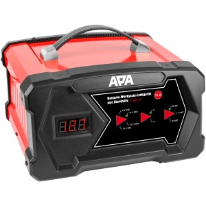 APA Werkstattladegerät Digital 6/12V 12A mit Starthilfe und Digitaldisplay.