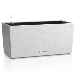 Lechuza Balconera Stone 40 in Quarzweiß, ein Hängetopf mit Bewässerungssystem.