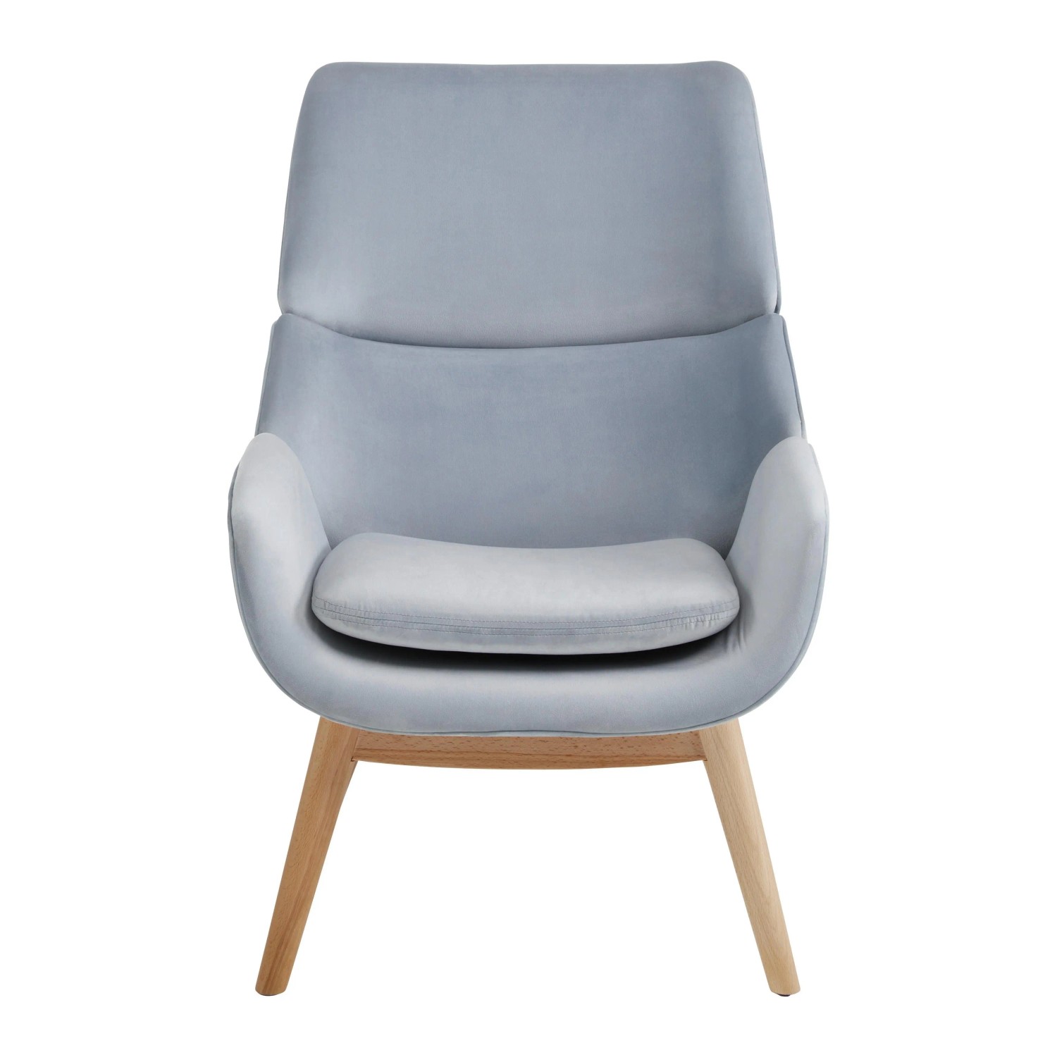 Bessagi Home Sessel Felia ca. 71x92,5x79cm Samt Hellgrau