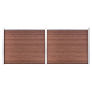 vidaXL Zaunelement Set WPC 353x146 cm Braun 3070451
