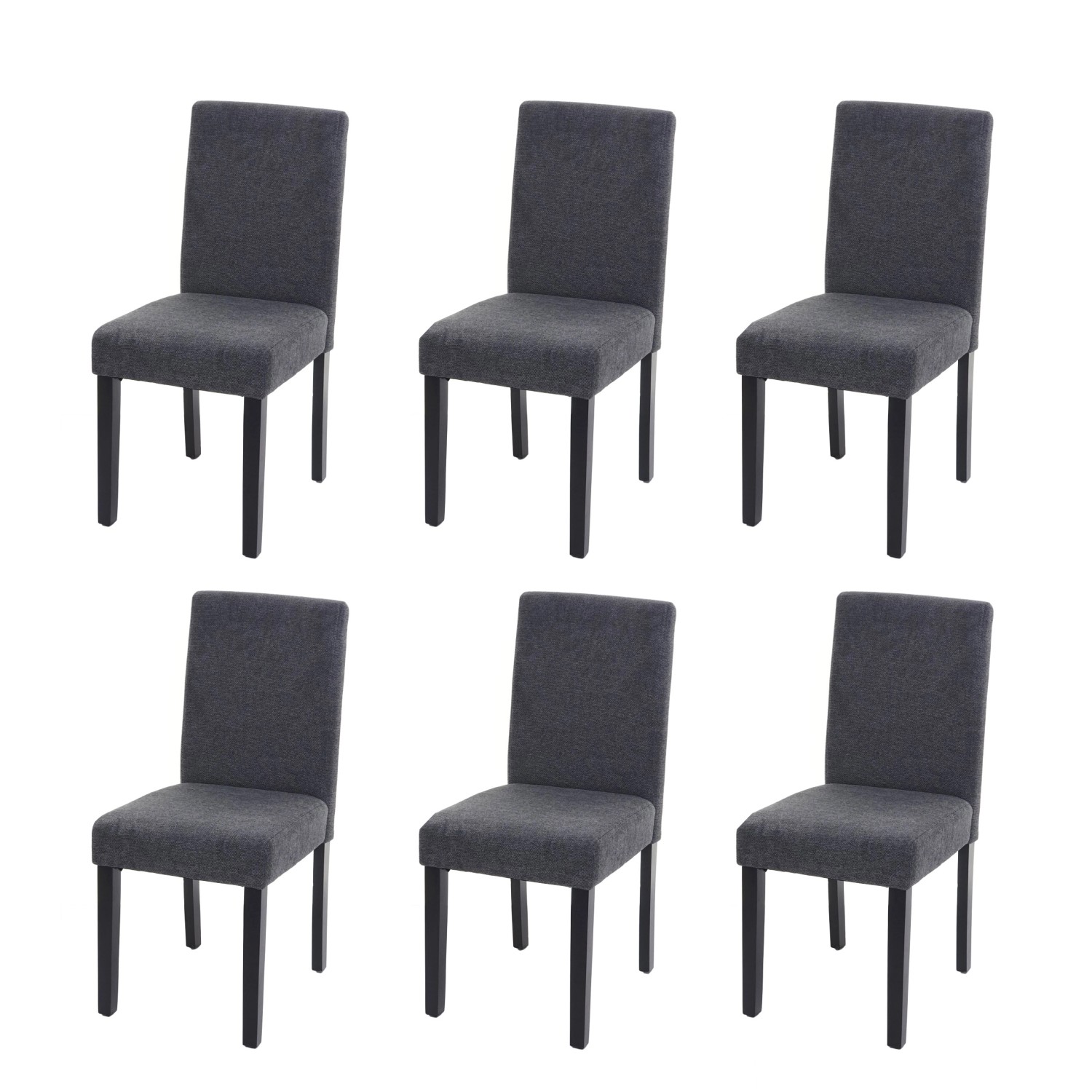 MCW Esszimmerstuhl Littau 6er-Set Textil Anthrazitgrau Dunkle Beine günstig online kaufen