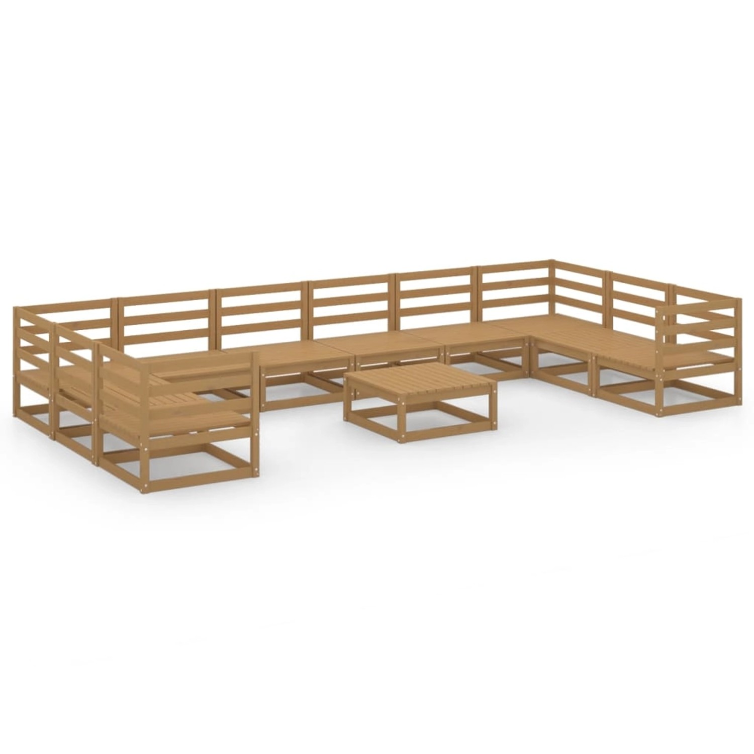 vidaXL 11-tlg Garten-Lounge-Set Massivholz Kiefer Modell 43 günstig online kaufen