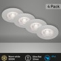 Vierer-Set Brilo LED-Einbauleuchten Kulana, chrom matt, 4,9W, warmweiß, für Bad geeignet.