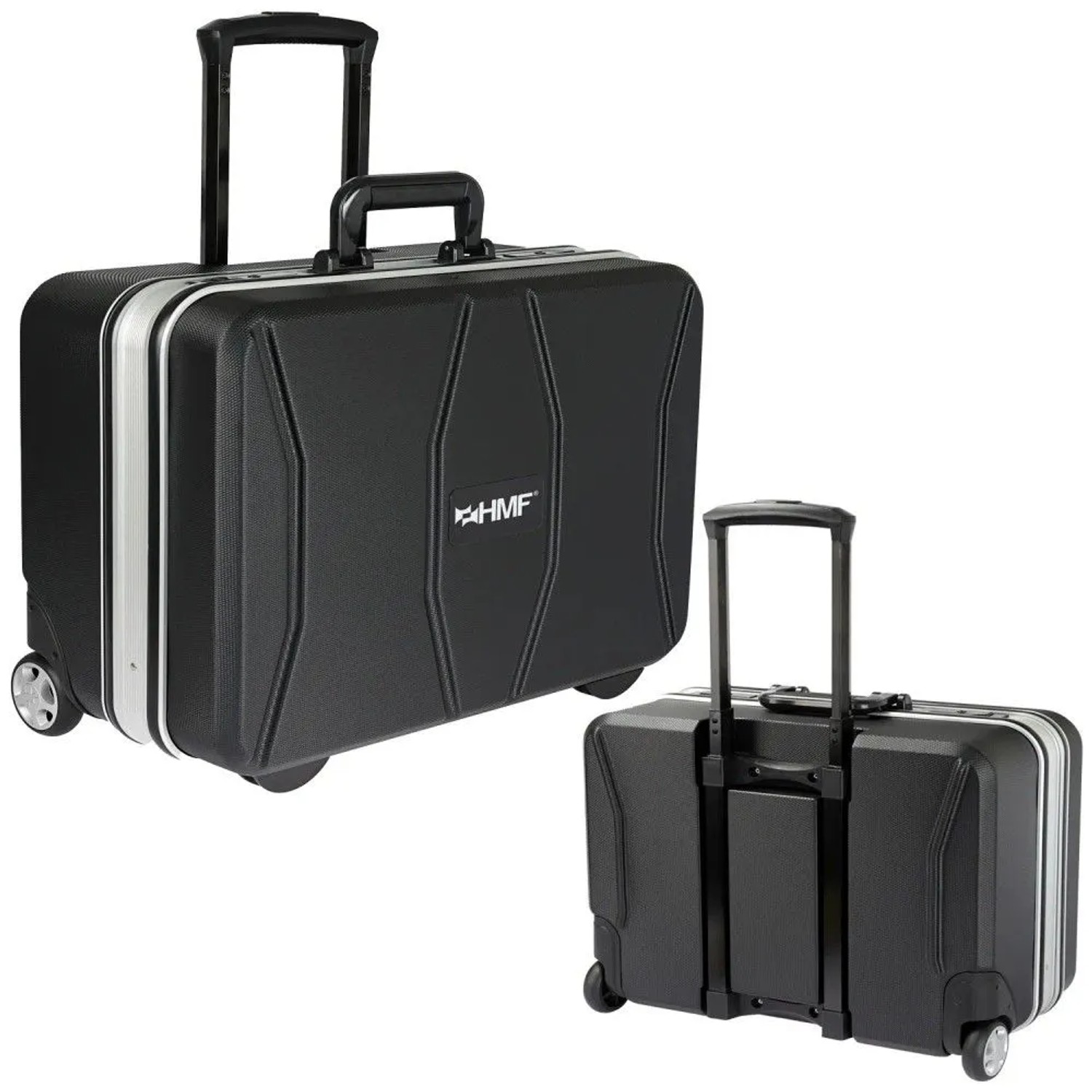 HMF 15602-02 Werkzeugtrolley Leer Werkzeugkoffer ABS-Kunststoff Rollen 47 x 40 x 24 cm_5