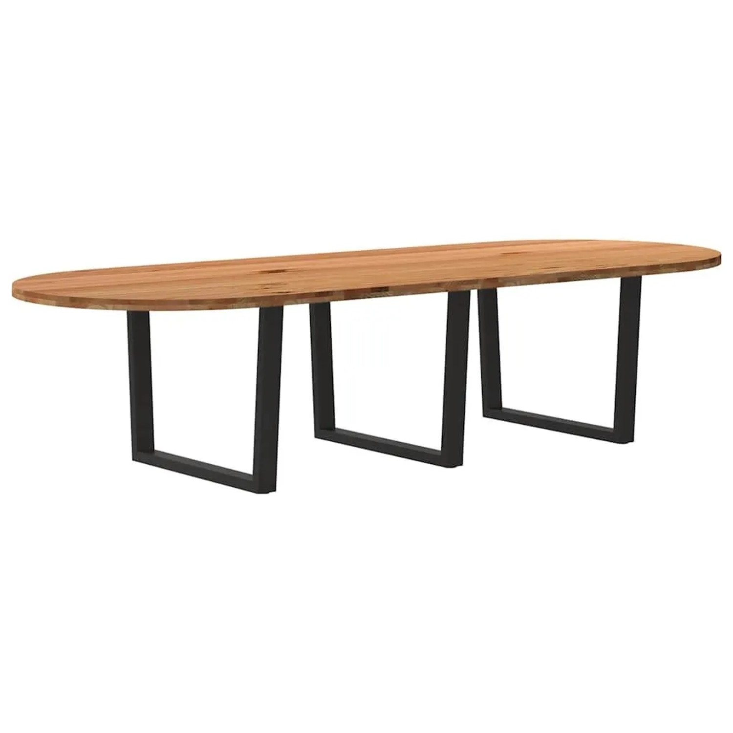 vidaXL Esstisch Hellbraun 320x120x74 cm Massivholz Eiche Oval 3328217 günstig online kaufen