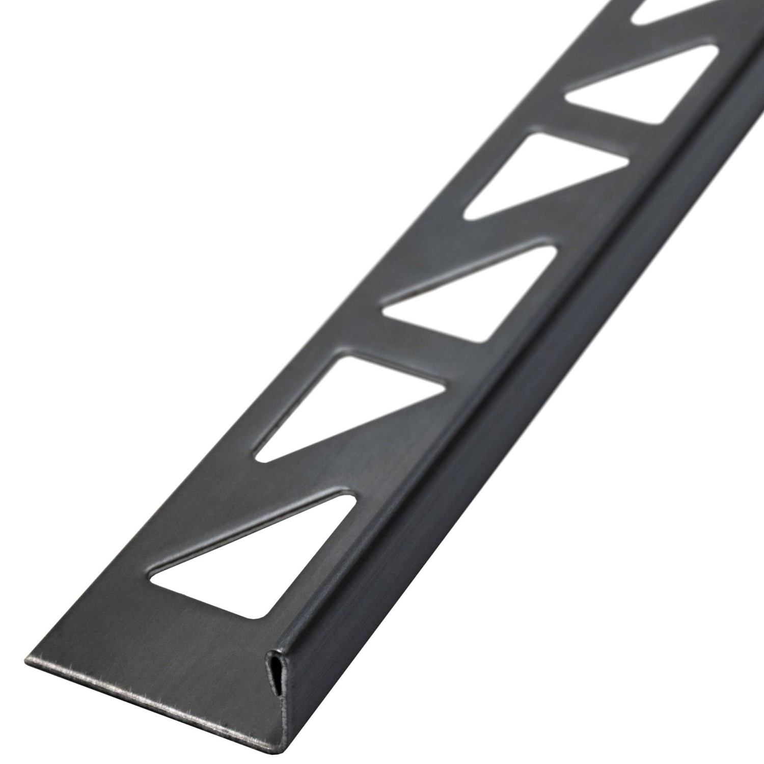 Dalsys Fliesenschiene L-Profil 2,5m x 12,5mm Edelstahl Schwarz Winkelprofil