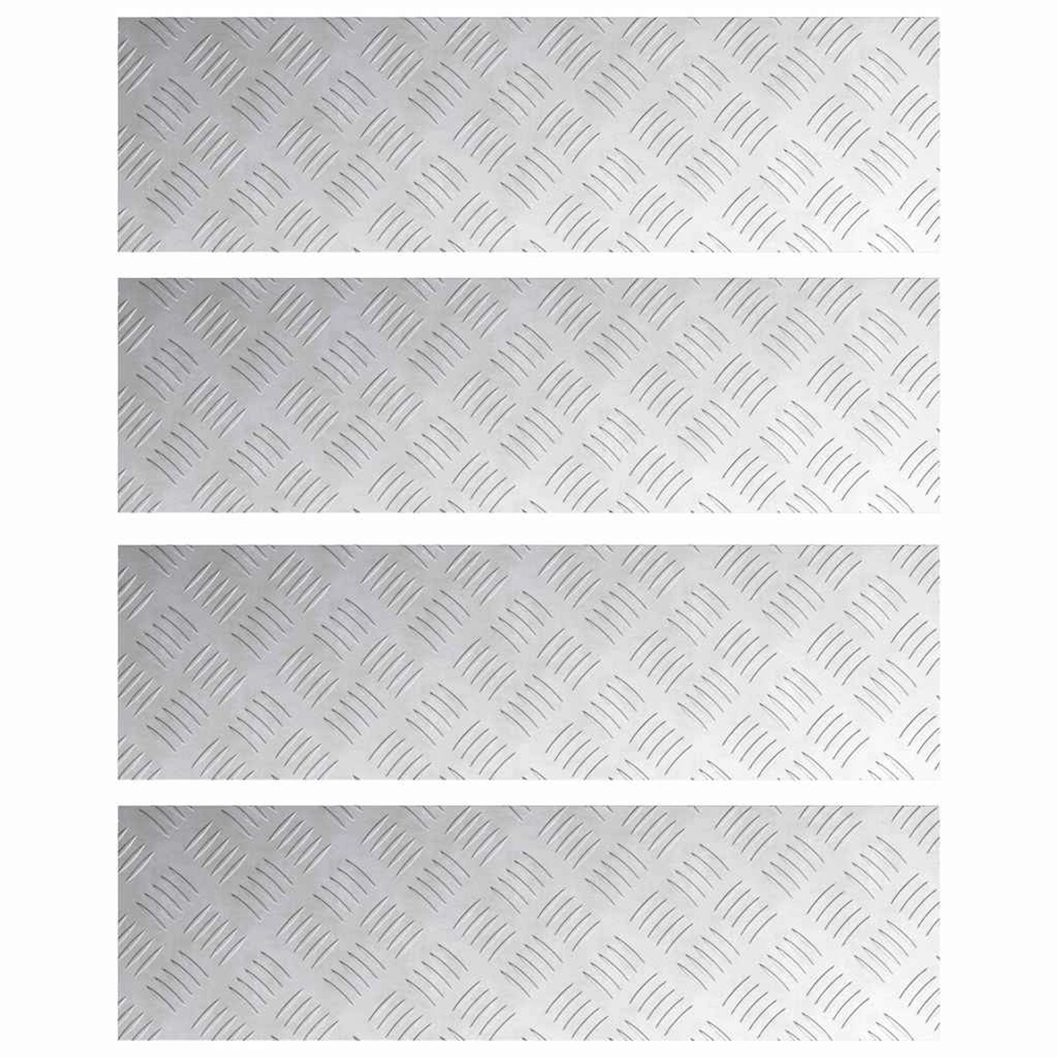 vidaXL Rautenscheiben 4 Stk Silber 70 x 20 cm Aluminium 4104256