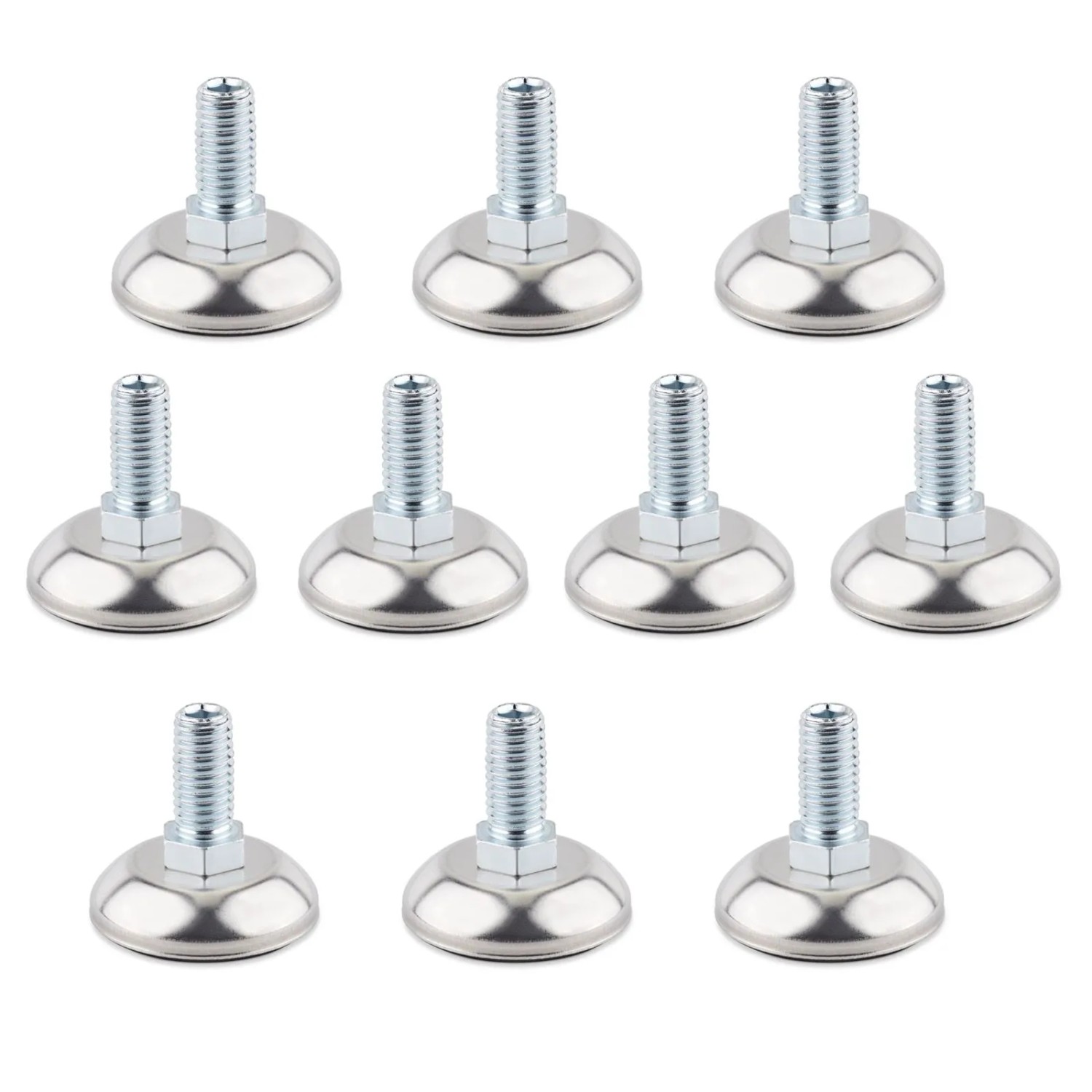 SOTECH 10er Set Verstellschrauben Höhenverstellbar M10 x 19 mm mit Kunststoff Fußteil