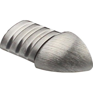 Ecke Viertelkreis-Abschlussprofil, Edelstahl gebürstet, 10mm, 2 Stück