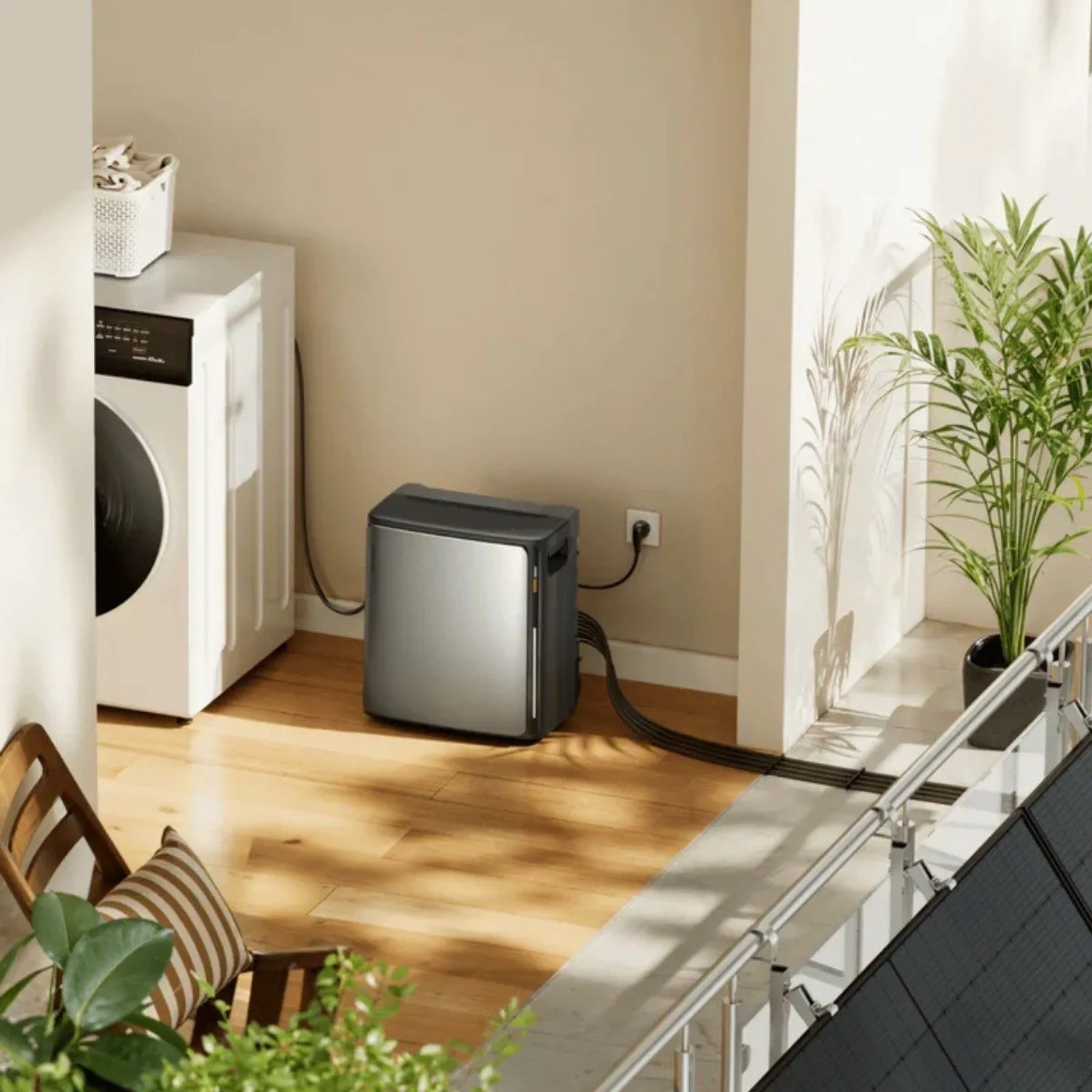 EcoFlow STREAM Ultra X Balkonkraftwerk mit Stromspeicher und Solarmodulen im Einsatz.