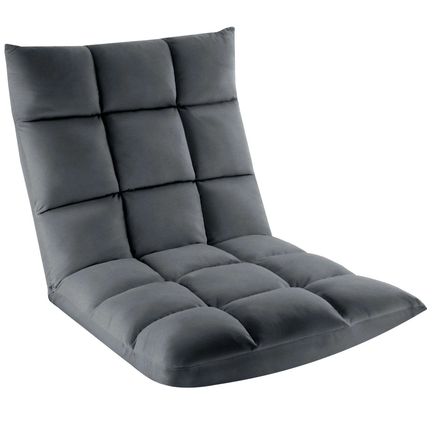 Tectake Relaxsessel  Snooze  2 In 1 Als Sessel Oder Liege  Gepolstert  Mit Samtbezug 14 Fach Verstellbare Rückenlehne  108 x 57 x 13 50 cm Grau